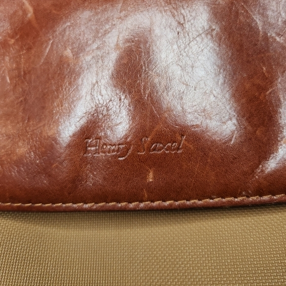 Henry Saxel leather canvas messenger bag - Picture 8 of 13